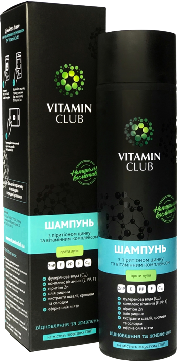 Vitamin Club Шампунь з піритіоном цинку та вітамінним комплексом, 250 мл