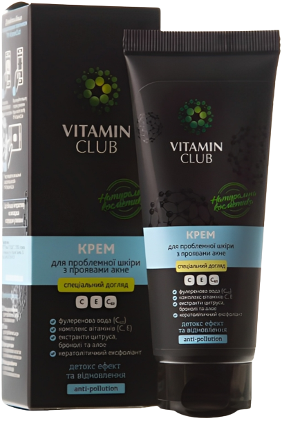 Vitamin Club Крем для проблемної шкіри з проявами акне, 75 мл