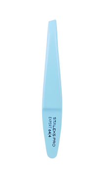 СТ TE-64/4 Пінцет для брів (вузькі скошені кромки) голубий