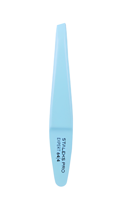 СТ TE-64/4 Пінцет для брів (вузькі скошені кромки) голубий