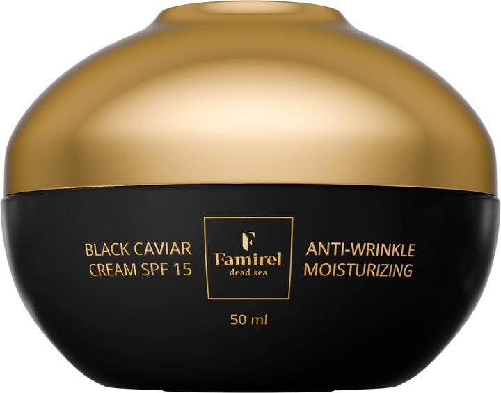 Famirel Black Caviar Зволожувальний крем для обличчя проти зморшок SPF 15, 50 мл