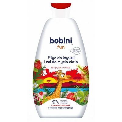 Bobini Fun 2в1 для купання з ароматом Полуниці, 500 мл